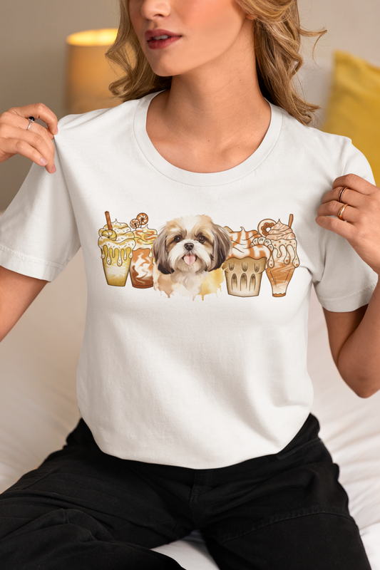 Shih Tzu With Ice Coffee T-Shirt