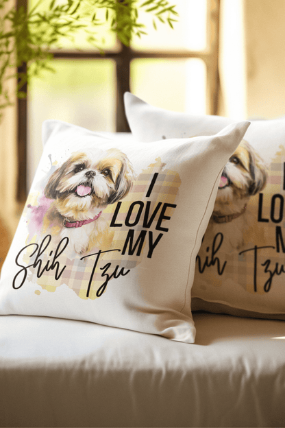 I Love My Shih Tzu Square Pillow - Shih Tzu Gifts