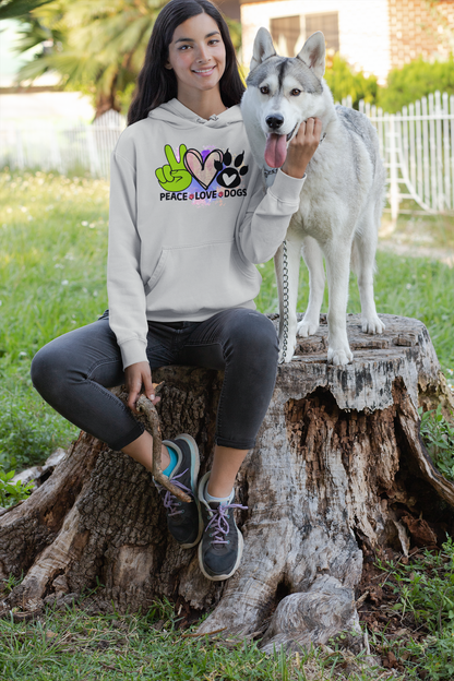 Peace Love Dogs Hoodie – Cozy Gift for Dog Lovers & Pet Owners