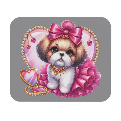 Pink Bow Shih Tzu Mouse Pad