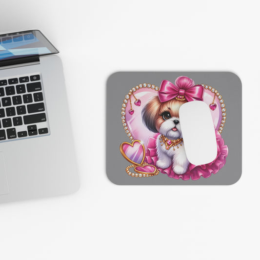 Pink Bow Shih Tzu Mouse Pad