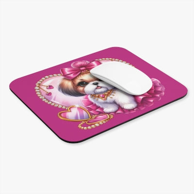 Pink Bow Shih Tzu Mouse Pad