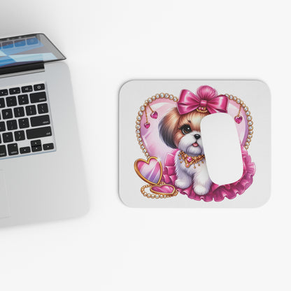 Pink Bow Shih Tzu Mouse Pad