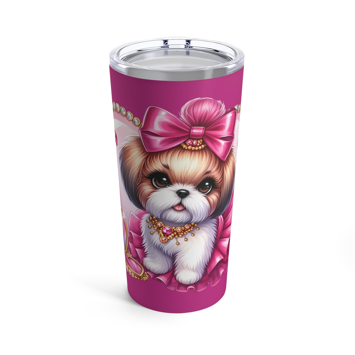 Pink Bow Shih Tzu Tumbler