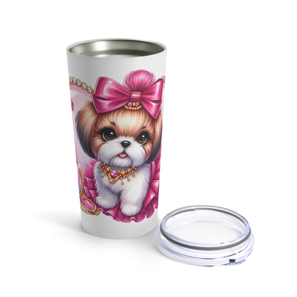 Pink Bow Shih Tzu Tumbler