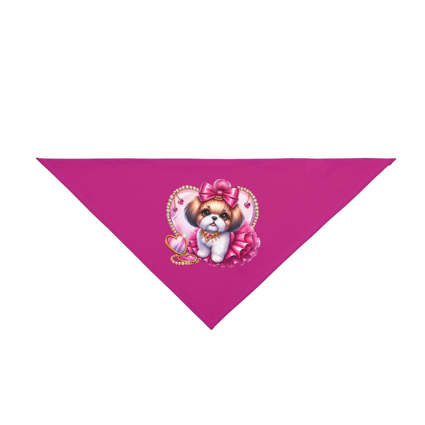 Pink Bow Shih Tzu Pet Bandana - Shih Tzu Gifts