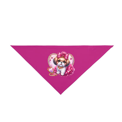 Pink Bow Shih Tzu Pet Bandana - Shih Tzu Gifts