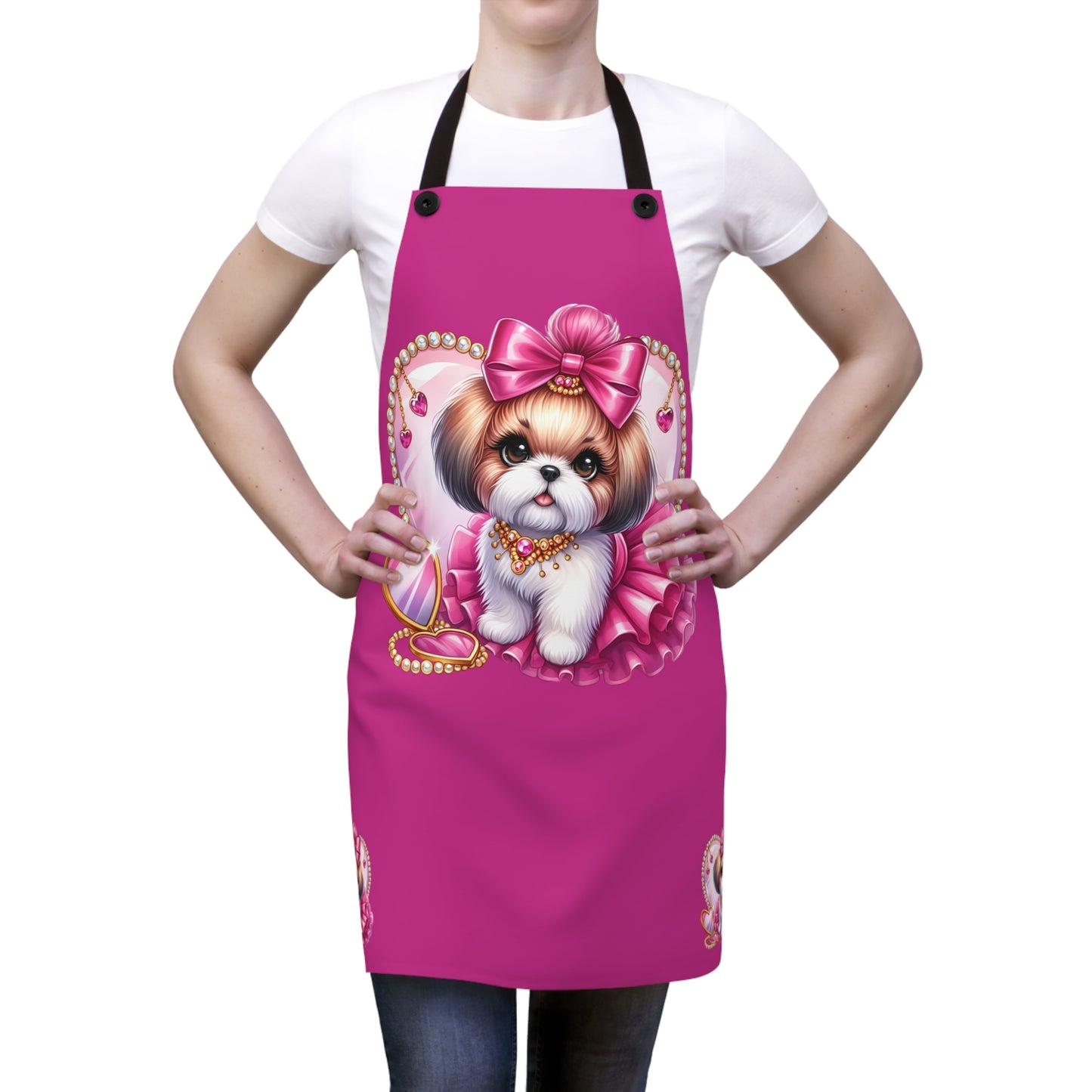 Pink Bow Shih Tzu Apron