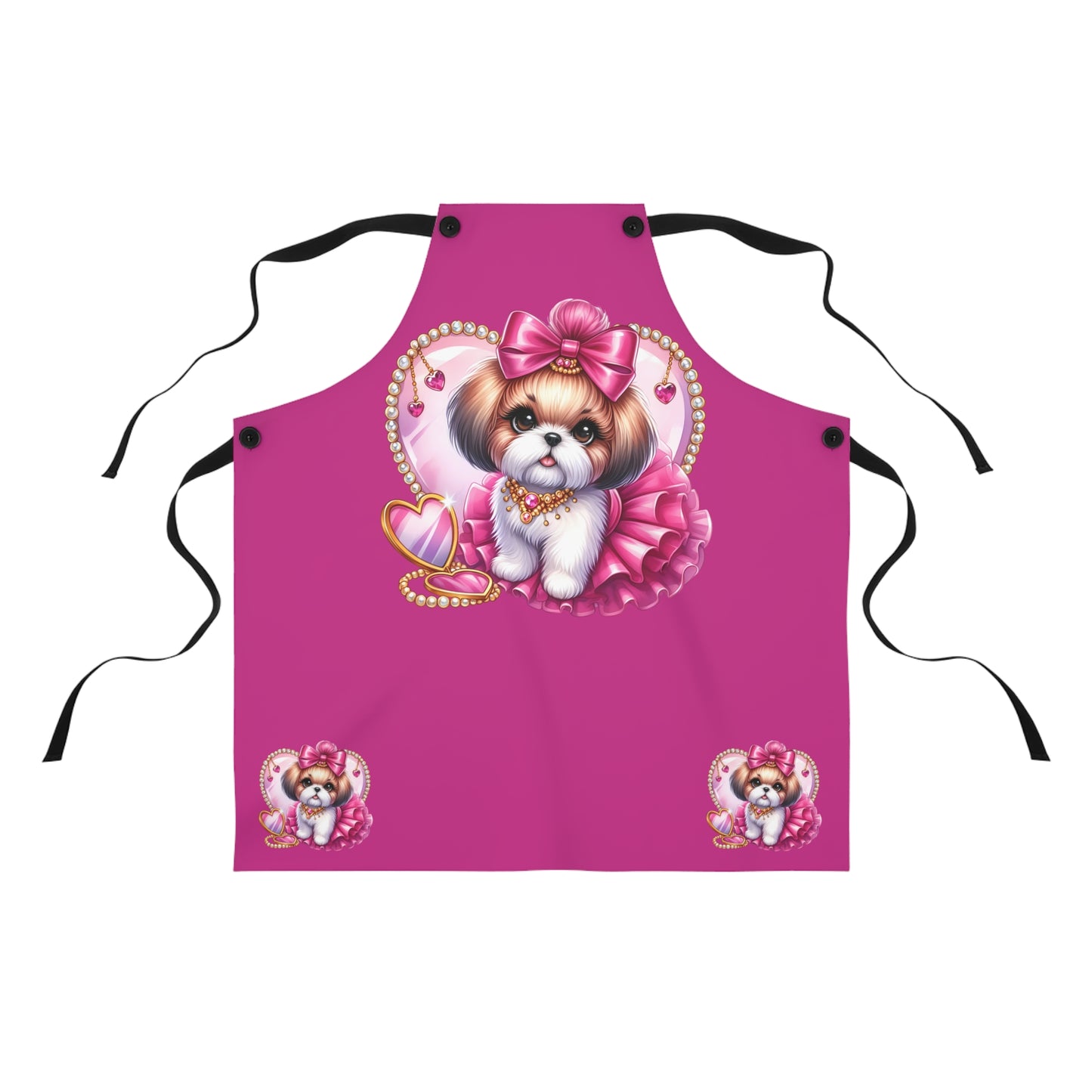 Pink Bow Shih Tzu Apron