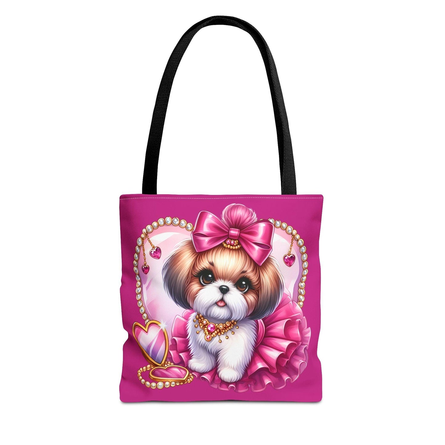 Pink Bow Shih Tzu Tote Bag - Shih Tzu Gifts