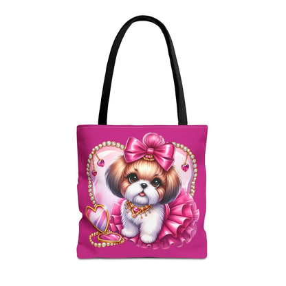 Pink Bow Shih Tzu Tote Bag - Shih Tzu Gifts