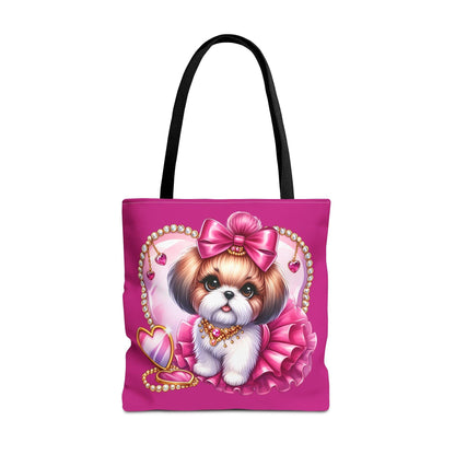 Pink Bow Shih Tzu Tote Bag - Shih Tzu Gifts