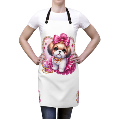 Pink Bow Shih Tzu Apron