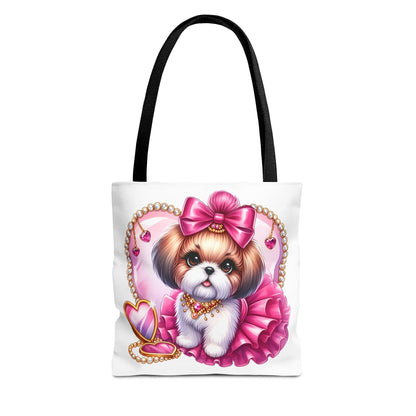 Pink Bow Shih Tzu Tote Bag - Shih Tzu Gifts