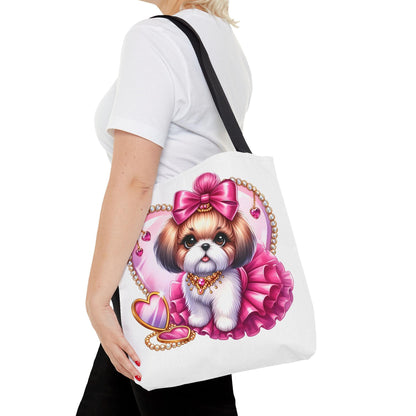 Pink Bow Shih Tzu Tote Bag - Shih Tzu Gifts