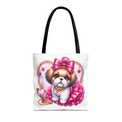 Pink Bow Shih Tzu Tote Bag - Shih Tzu Gifts