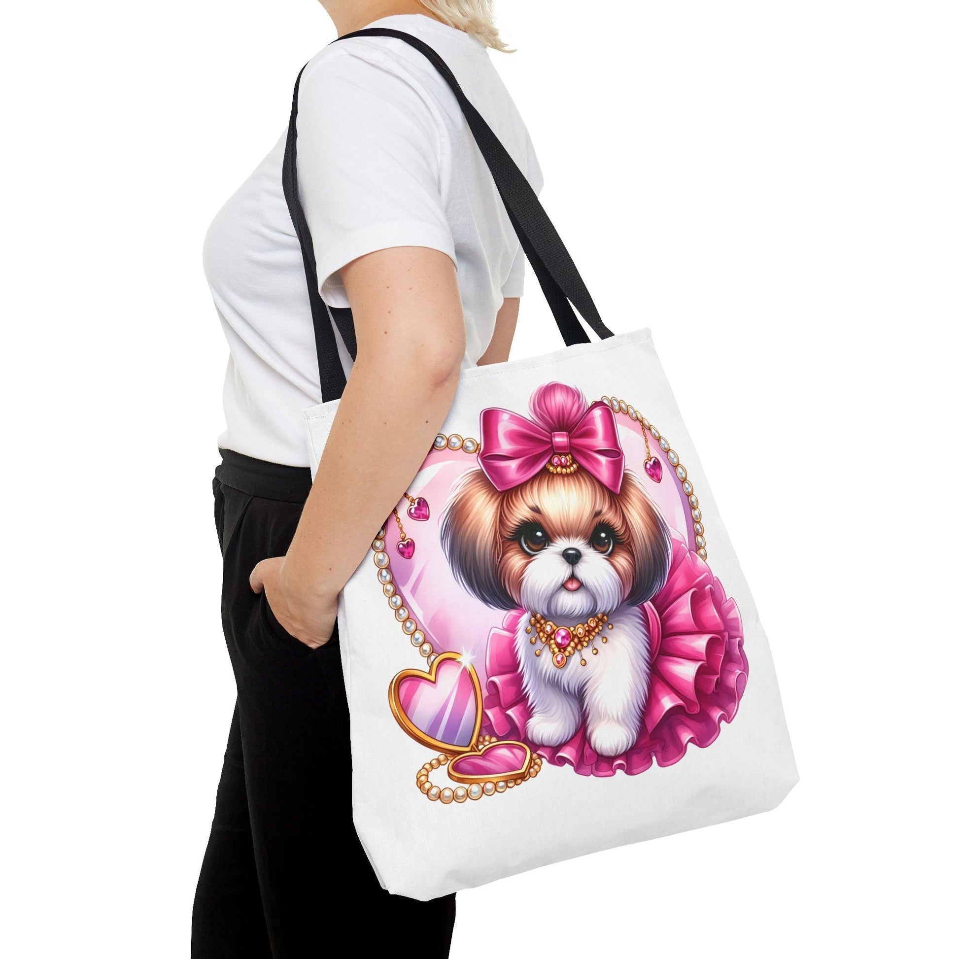 Pink Bow Shih Tzu Tote Bag - Shih Tzu Gifts