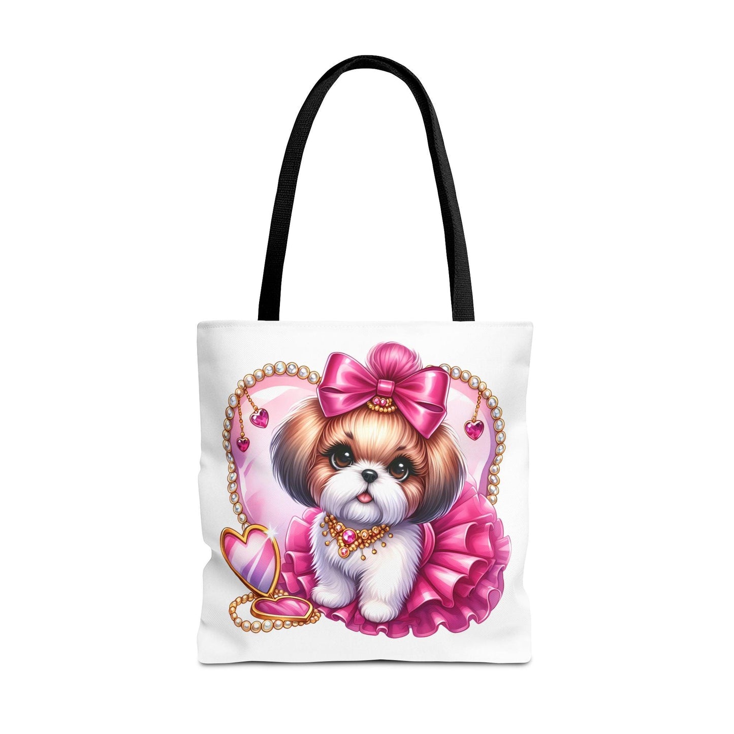 Pink Bow Shih Tzu Tote Bag - Shih Tzu Gifts