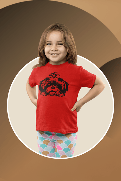 Shih-Tzu-Black-and-White-Youth -Short Sleeve Tee - Shih Tzu Gifts