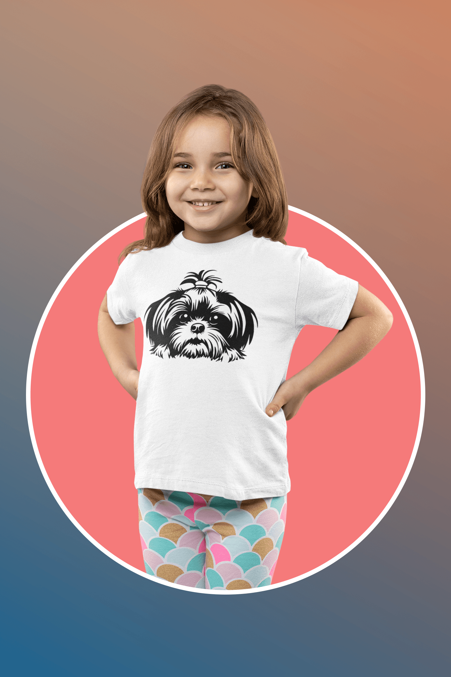 Shih-Tzu-Black-and-White-Youth -Short Sleeve Tee - Shih Tzu Gifts