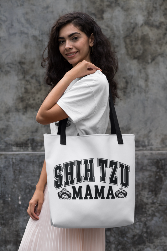 Shih Tzu Mama White Tote Bag