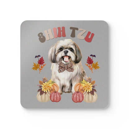 Shih Tzu In Fall Corkwood Coaster Set - Shih Tzu Gifts