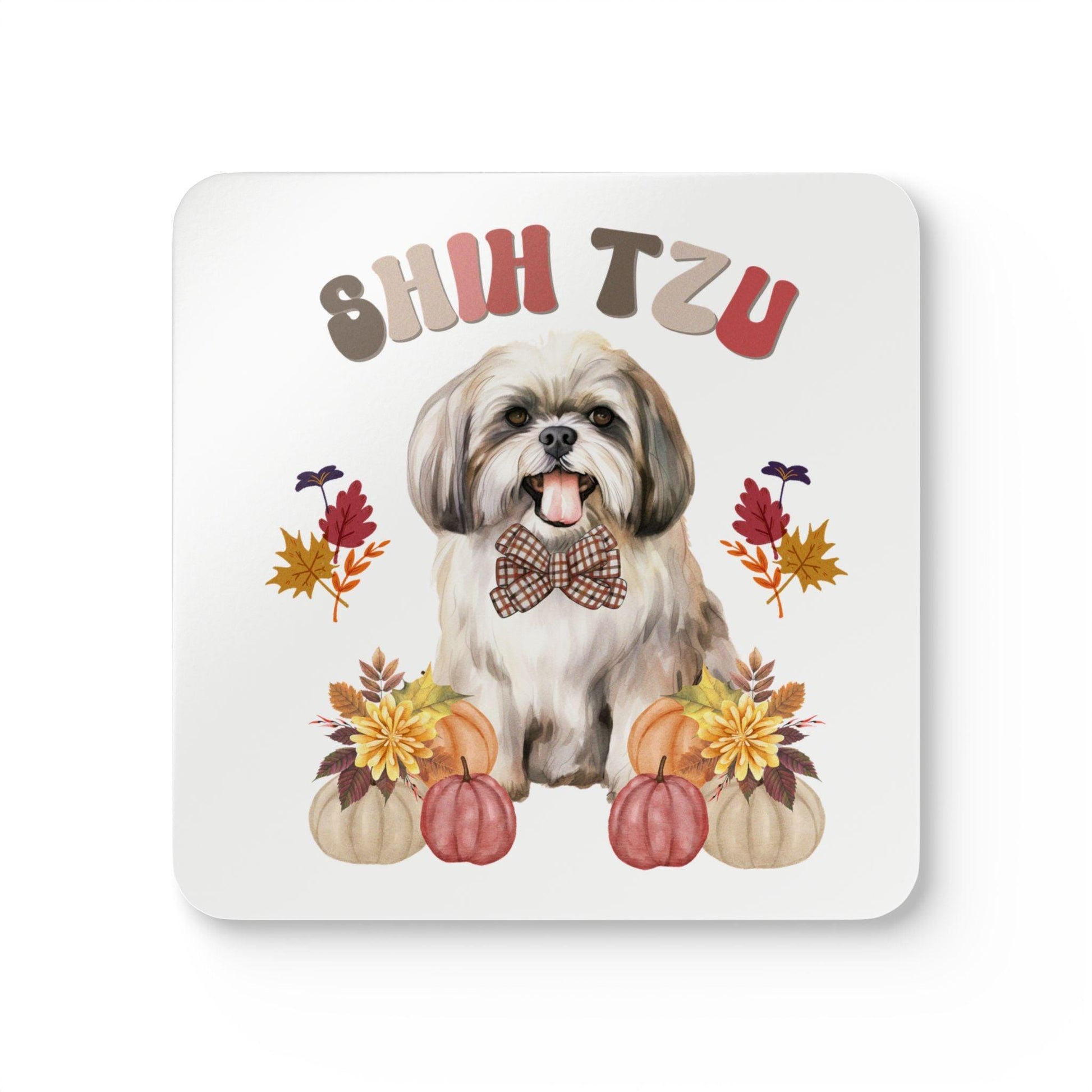 Shih Tzu In Fall Corkwood Coaster Set - Shih Tzu Gifts