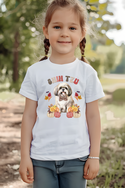 Shih Tzu In Fall Youth Short Sleeve Tee