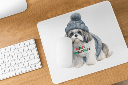 Merry Christmas Shih Tzu Mouse Pad – Perfect Gift for Shih Tzu Lovers - Shih Tzu Gifts