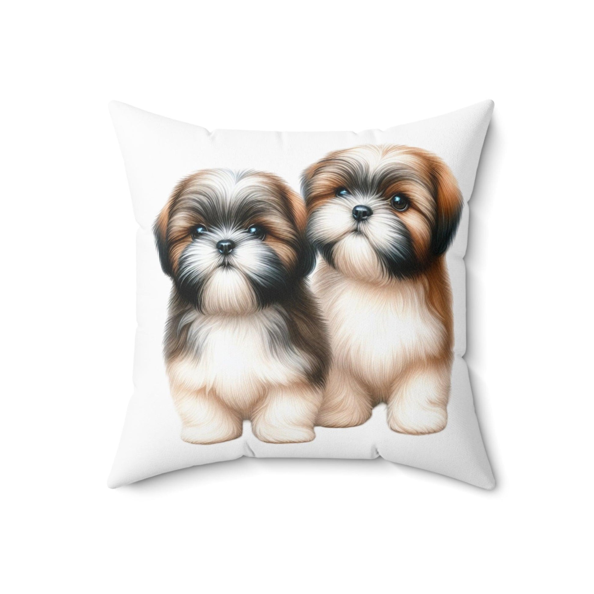 Two Babies Shih Tzu Square Pillow - Shih Tzu Gifts