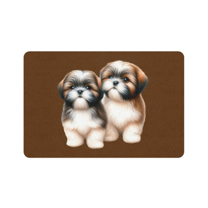 Two Babies Shih Tzu Pet Food Mat - Shih Tzu Gifts