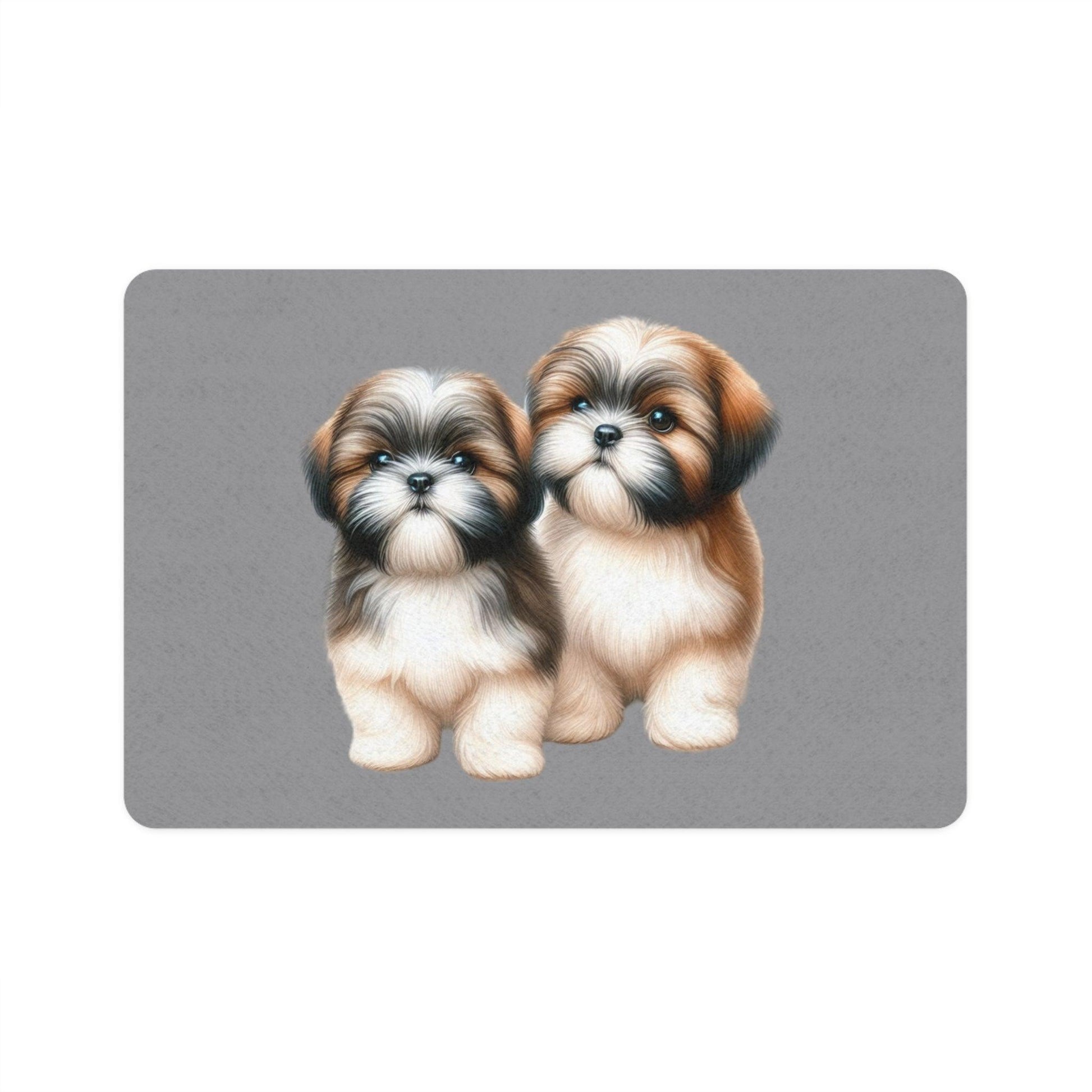 Two Babies Shih Tzu Pet Food Mat - Shih Tzu Gifts