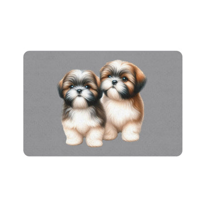 Two Babies Shih Tzu Pet Food Mat - Shih Tzu Gifts