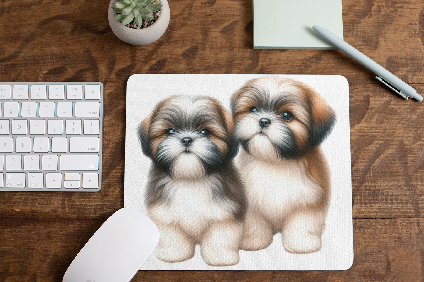 Two Babies Shih Tzu Mouse Pad