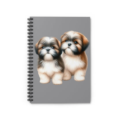 Two Babies Shih Tzu Ruled Line Spiral Notebook - Shih Tzu Gifts