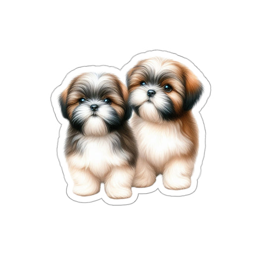 Two Babies Shih Tzu Die-Cut Stickers