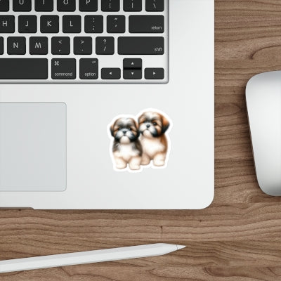 Two Babies Shih Tzu Die-Cut Stickers