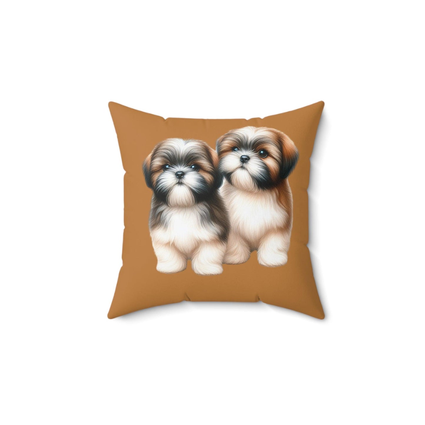 Two Babies Shih Tzu Square Pillow - Shih Tzu Gifts