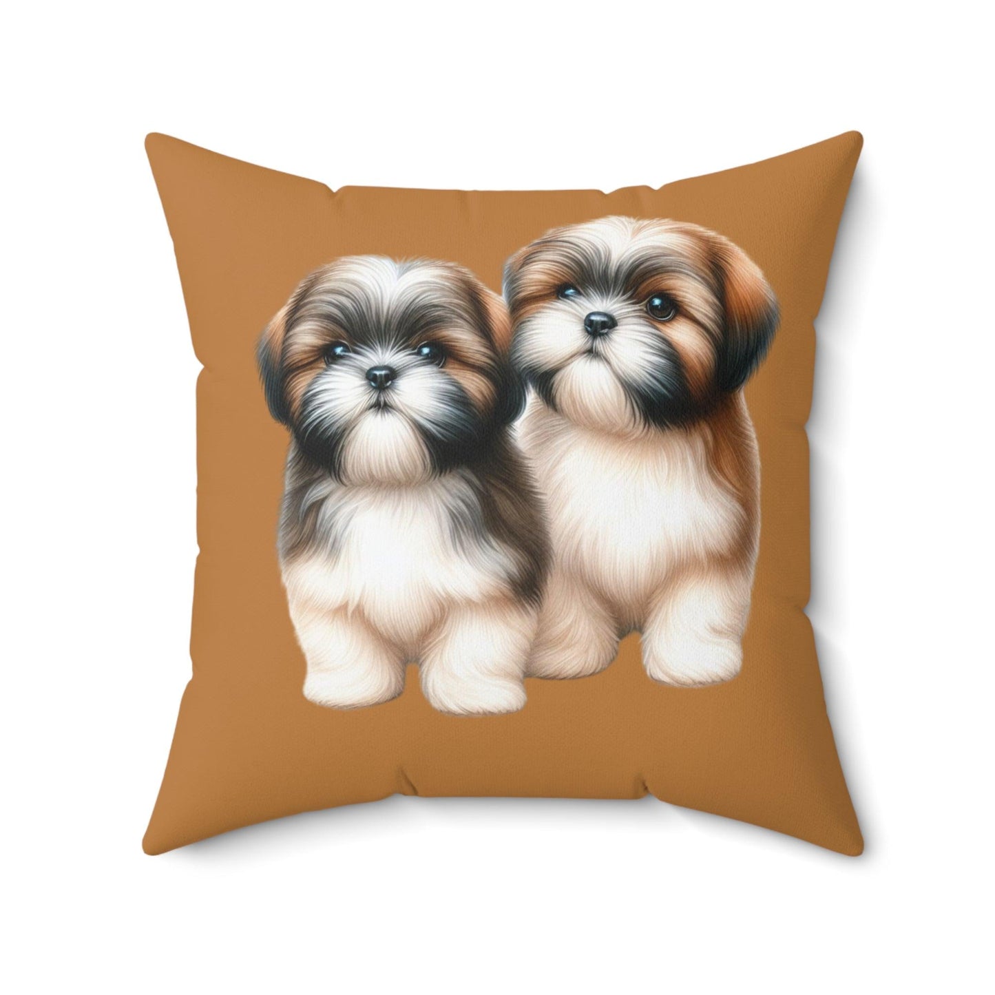 Two Babies Shih Tzu Square Pillow - Shih Tzu Gifts