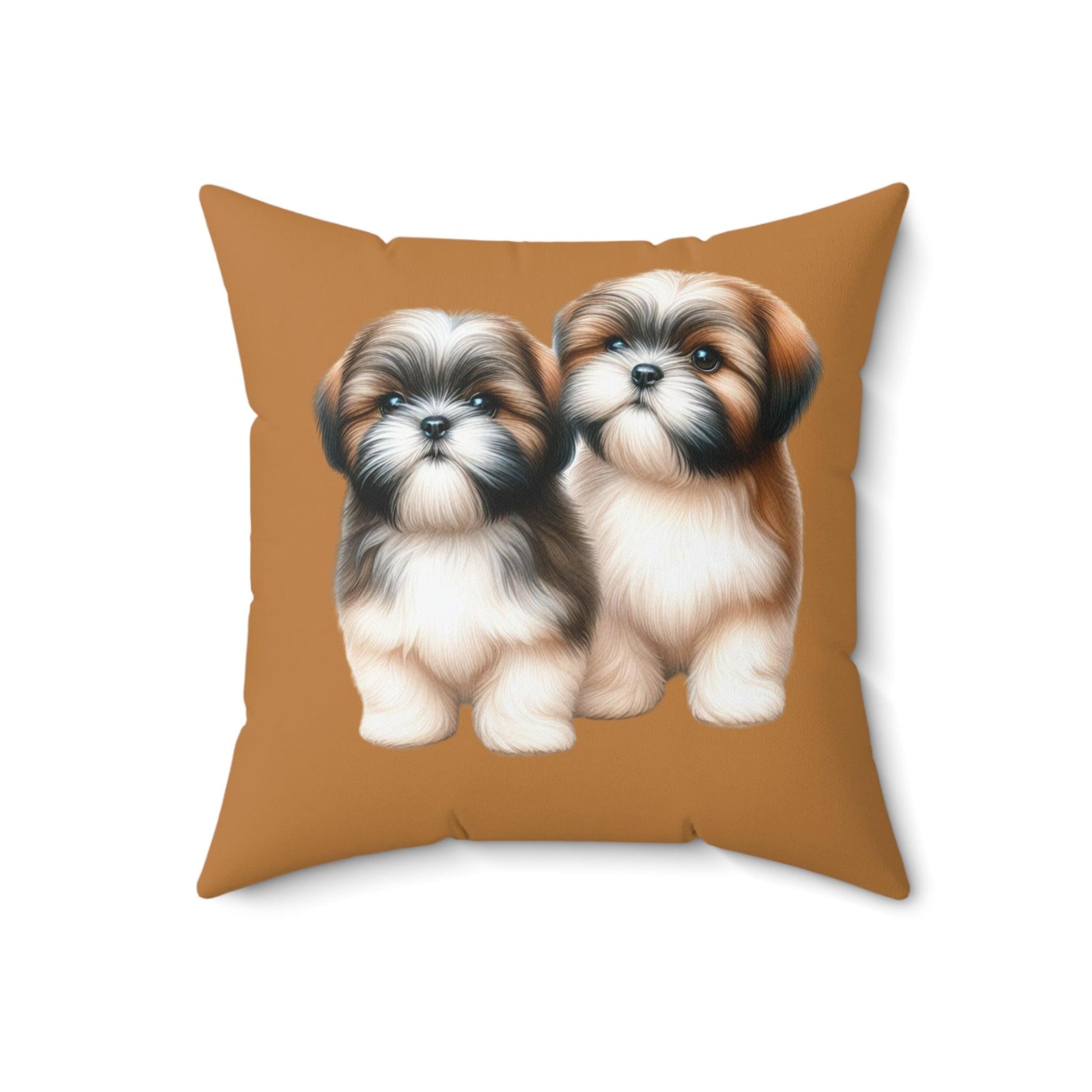 Two Babies Shih Tzu Square Pillow - Shih Tzu Gifts