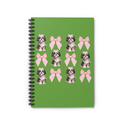 Shih Tzu with Pink Bows Spiral Notebook – Cute Gift for Shih Tzu Lovers