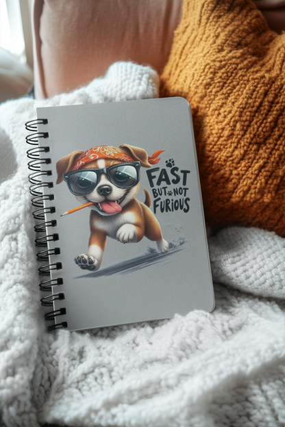 Fast But Not Furious Notebook – Fun Spiral Journal Gift Idea