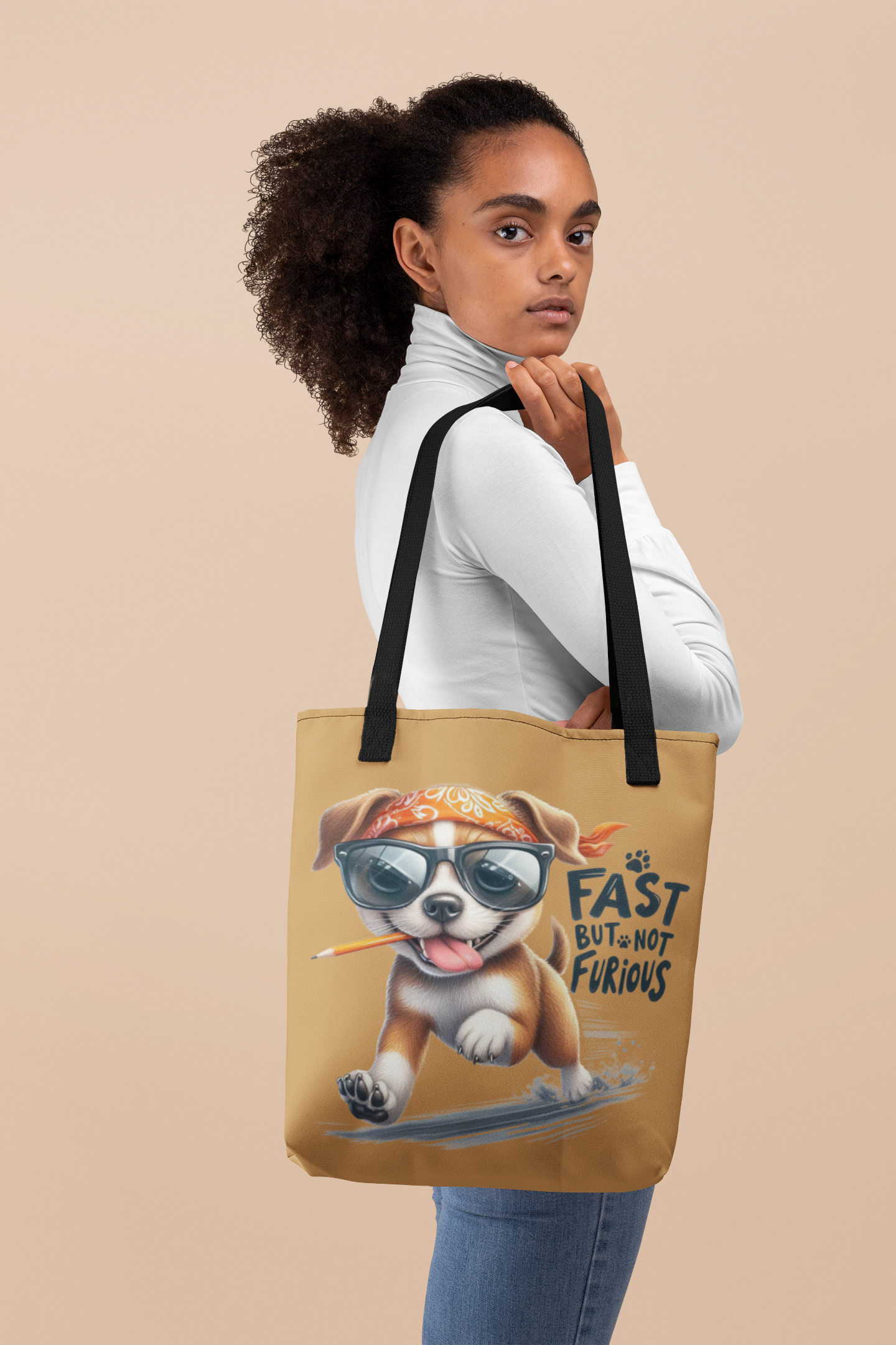 Fast But Not Furious Tote Bag – Funny Gift for Dog Lovers
