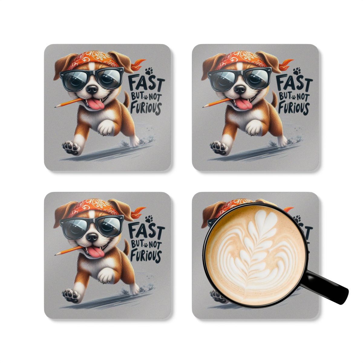 Fast But Not Furious Coaster Set – Funny Gift for Home or Office