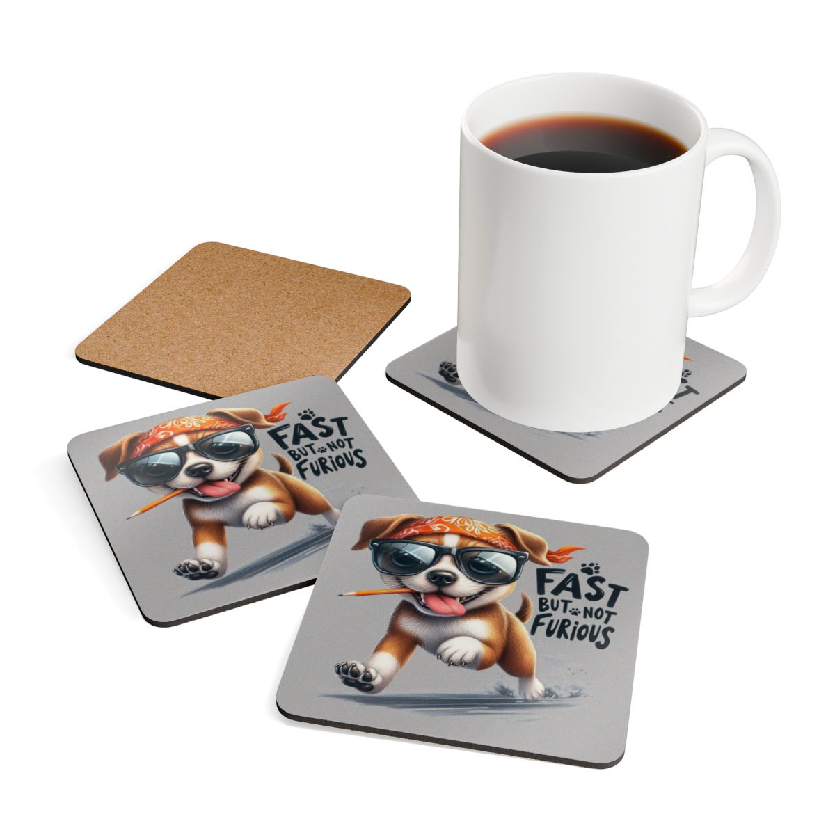Fast But Not Furious Coaster Set – Funny Gift for Home or Office