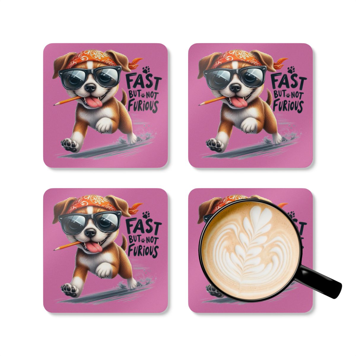 Fast But Not Furious Coaster Set – Funny Gift for Home or Office