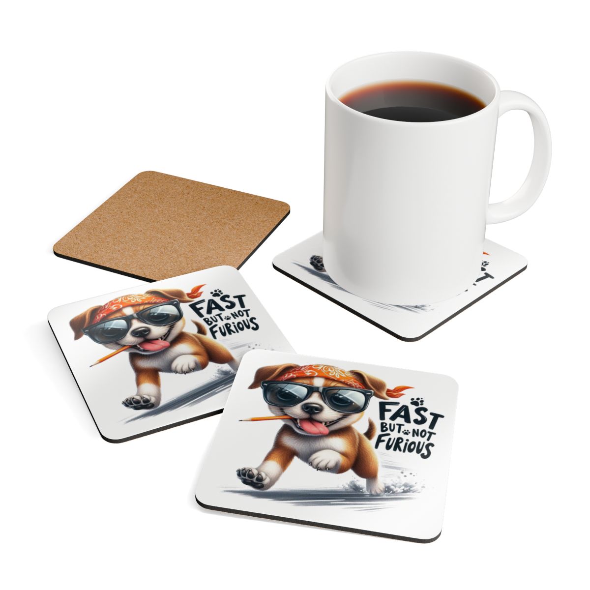 Fast But Not Furious Coaster Set – Funny Gift for Home or Office