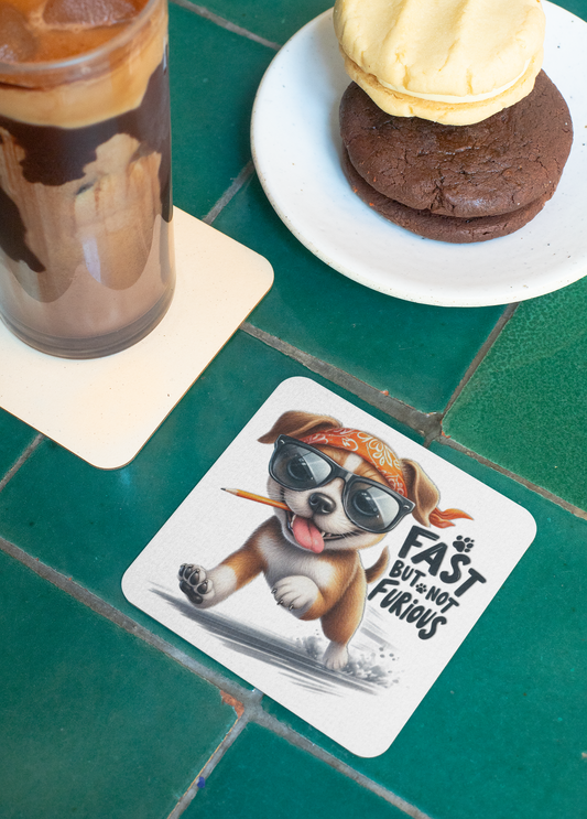 Fast But Not Furious Coaster Set – Funny Gift for Home or Office