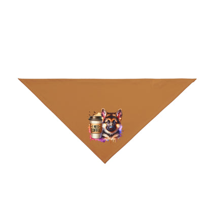 German Shepherd with Coffee Bandana – Fun Gift for Dog & Coffee Lovers
