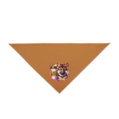 German Shepherd with Coffee Bandana – Fun Gift for Dog & Coffee Lovers